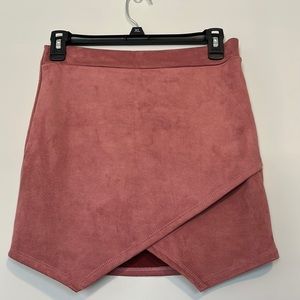 Pink Suede Mini Skirt